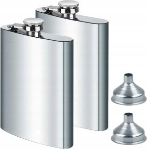 Piersiówka 2 szt. | Stal nierdzewna | Duża 227ml