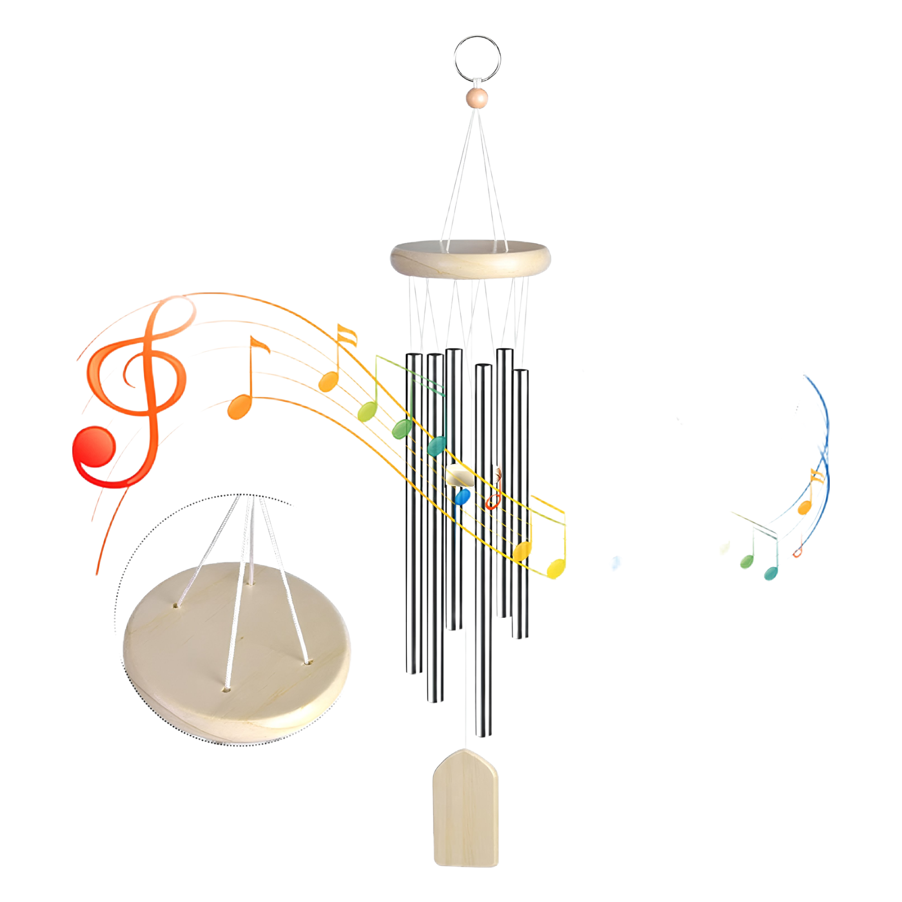 Dzwonki wietrzne do ogrodu, metalowe, miły dźwięk