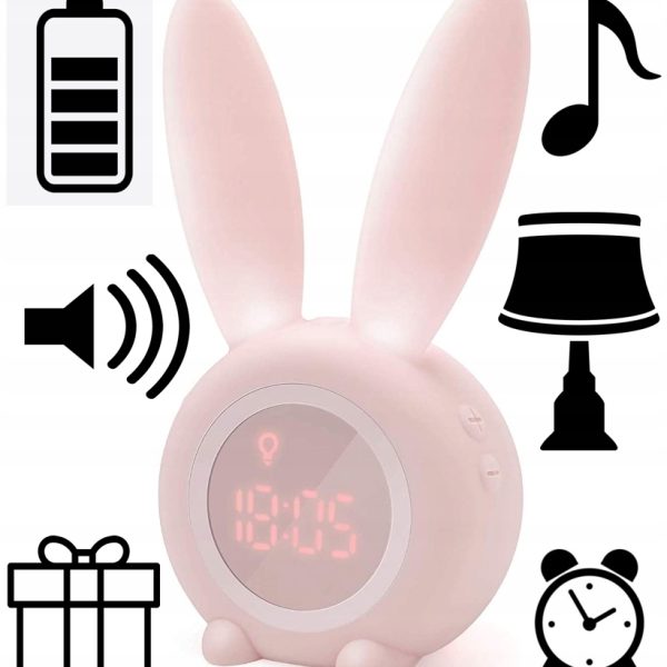 Zegar budzik dla dzieci | Królik | Wielkanoc