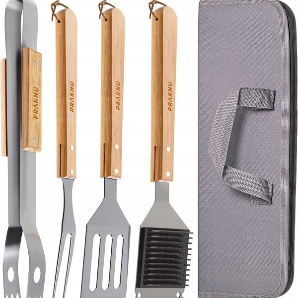 Zestaw do grilla z torbą | DREWNIANY | Na prezent