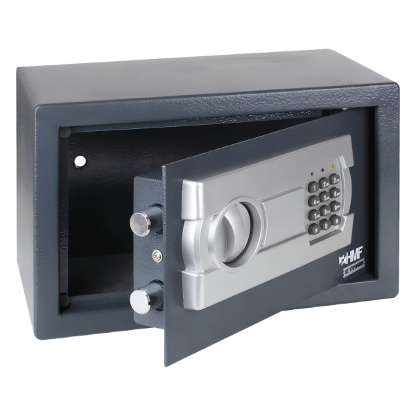 Sejf meblowy HMF 35x25x25 cm z zamkiem elektronicznym, kotwy w zestawie – do domu i biura
