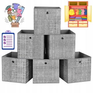 SKŁADANE PUDEŁKA DO PRZECHOWYWANIA 6 SZT | 30 X 30 X 30CM