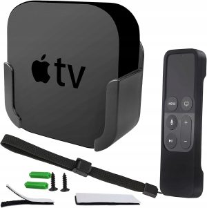 UCHWYT ŚCIENNY Z PILOTEM | SIRI KOMPATYBILNY Z APPLE TV 4K 4. GEN | CZARNY