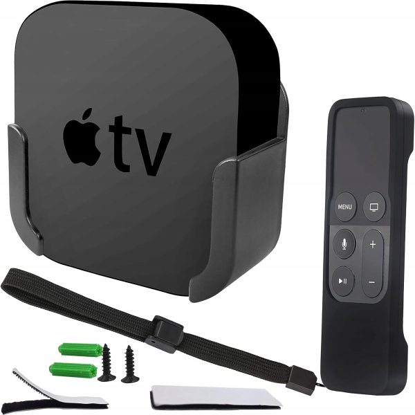 UCHWYT ŚCIENNY Z PILOTEM | SIRI KOMPATYBILNY Z APPLE TV 4K 4. GEN | CZARNY
