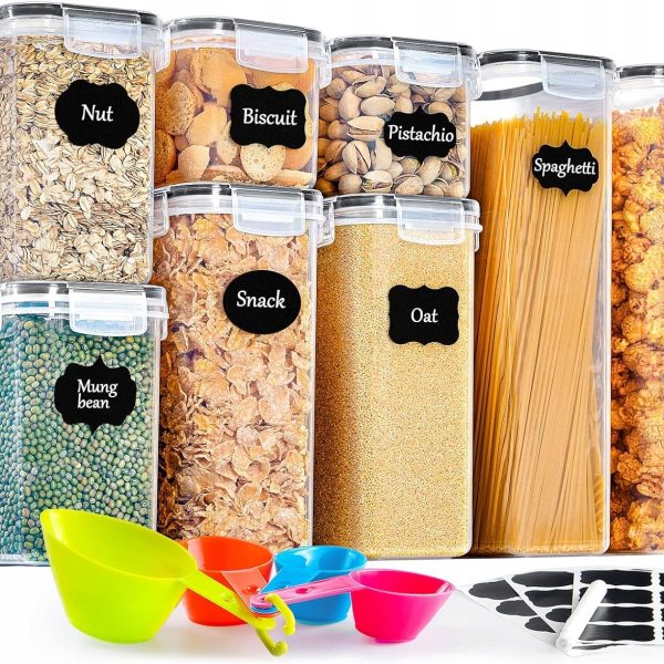 SZCZELNE POJEMNIKI NA ŻYWNOŚĆ KUCHENNE DO PRZECHOWYWANIA NA ZAPASY | 8 SZT