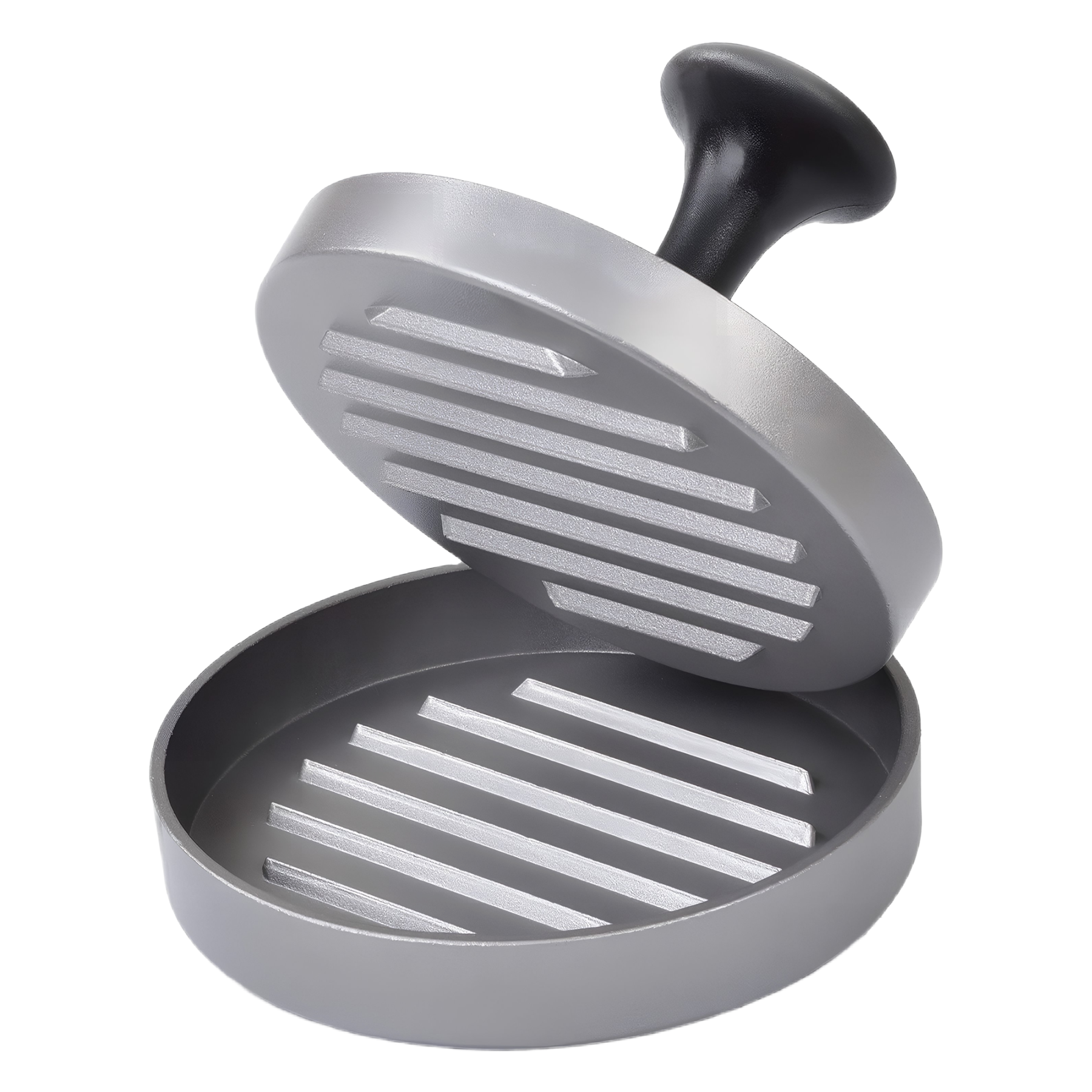 NIEPRZYWIERAJĄCA ALUMINIOWA PRASA DO BURGERÓW HAMBURGERÓW FORMA + PAPIER