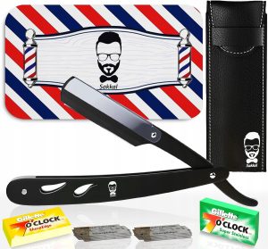 BRZYTWA DO BRODY BARBER| ZESTAW 20 PÓŁOSTRZY | ETUI DO GOLENIA | BRODA MEN