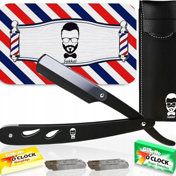 BRZYTWA DO BRODY BARBER| ZESTAW 20 PÓŁOSTRZY | ETUI DO GOLENIA | BRODA MEN