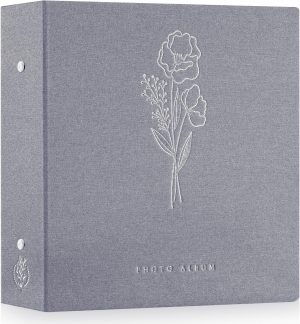 ALBUM FOTOGRAFICZNY NA ZDJĘCIA LNIANY 600 KIESZENI 11,5 x 15 cm SZARY XL