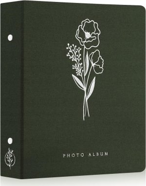 ALBUM FOTOGRAFICZNY NA ZDJĘCIA LNIANY 1000 KIESZENI 11,5 x 15 cm ZIELONY XL