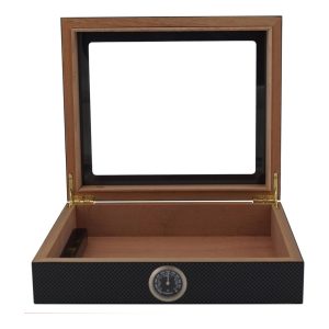 Humidor na 30 cygar | GERMANUS Mensalla|włókno węglowe | schowek na cygara
