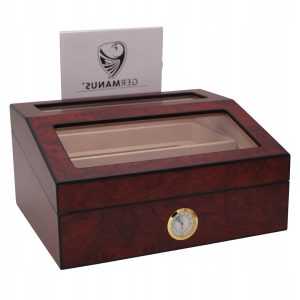 GERMANUS | Humidor Glasstop Heinrich 224 | Luksusowy | Przeszkloną Pokrywą