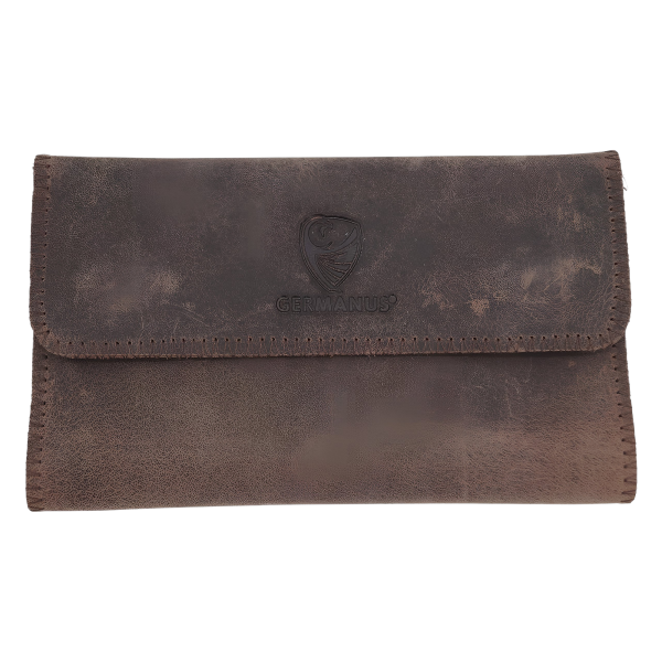GERMANUS | Mocna skórzana torba na tytoń | brązowa | Made in EU