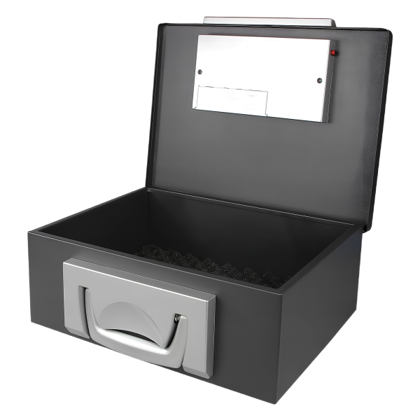 PUDEŁKO NA DOKUMENTY | Z ZAMKIEM ELEKTRONICZNYM | A4 |CZARNE|32,5x25,5x12,5