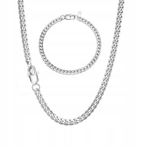 Męski łańcuszek pancerka 5mm, stal nierdzewna, srebrny, 51 cm