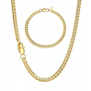 Męski łańcuszek pancerka 5 mm, stal nierdzewna, długość 51 cm, srebrny