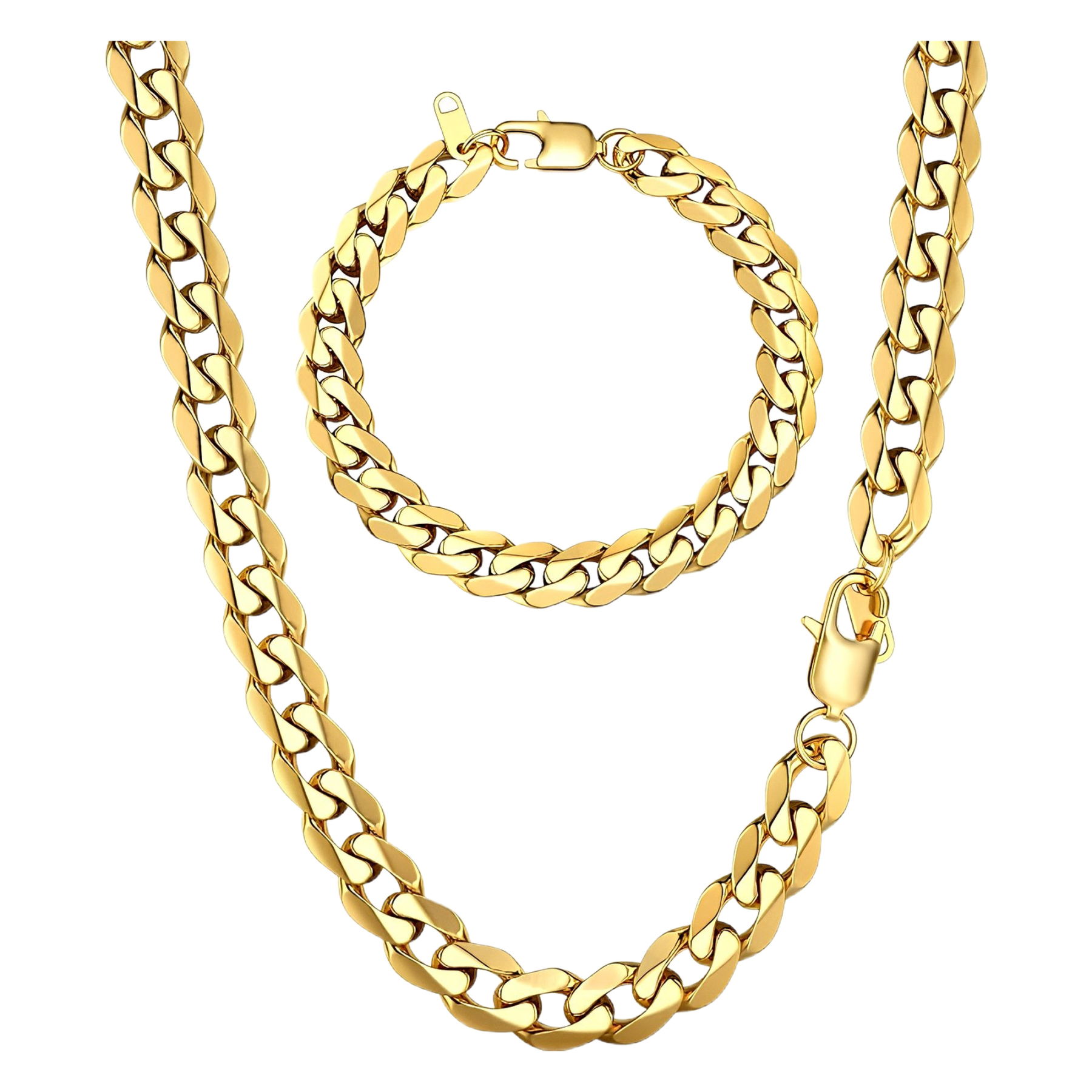 Męski łańcuszek pancerka 9 mm długość 51 cm stal nierdzewna, odcienie złota