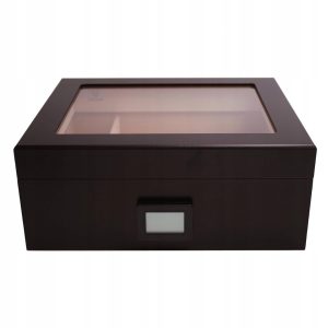 GERMANUS | Humidor na Cygaro do Biurka | Czarny | na Ok. 50 Cygar