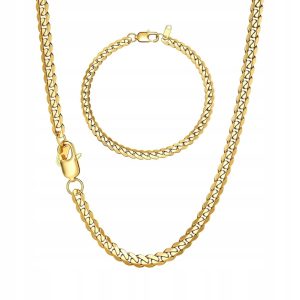 Męski łańcuszek pancerka 5 mm, długość 55 cm stal nierdzewna odcienie złota