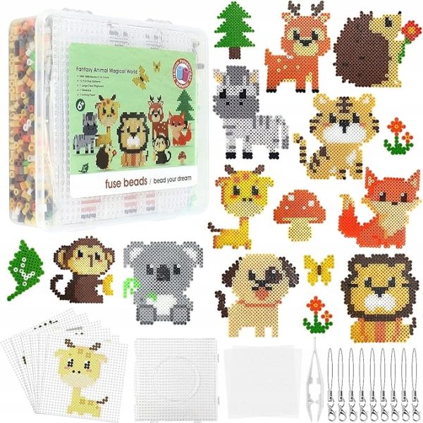 Homgaty Zestaw 5000 Koralików do Prasowania 5 mm z 15 Wzorami i Akcesoriami