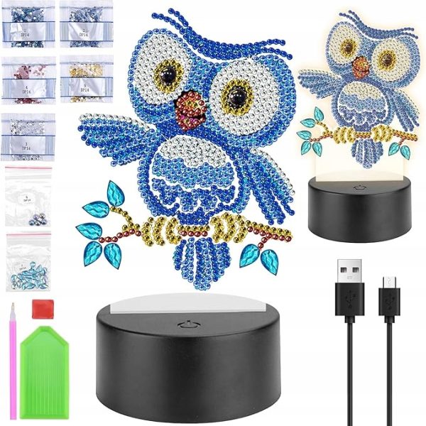 Homgaty Zestaw do Malowania Diamentami dla Dziewczynek 5-10 lat SOWA