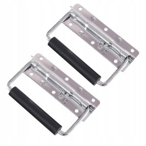 SKŁADANY UCHWYT DO SKRZYNEK SPRĘŻYNOWY| 12,5 x 4 cm| SREBRNY OCYNKOWANY