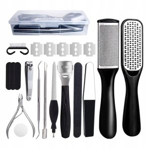 PROFESJONALNY ZESTAW PEDICURE MANICURE |20 NARZĘDZI DO CZYSZCZENIA PAZNOKCI