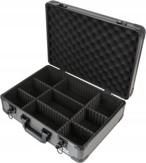 ALUMINIOWA WALIZKA| TRANSPORTOWA DO PRZECHOWYWANIA| CZARNA