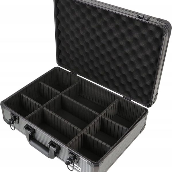 ALUMINIOWA WALIZKA| TRANSPORTOWA DO PRZECHOWYWANIA| CZARNA