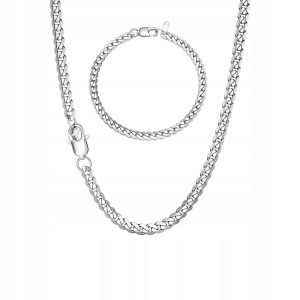 Męski łańcuszek pancerka 5 mm, stal nierdzewna, długość 55 cm, srebrny