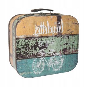 DREWNIANA WALIZKA | STYL VINATGE | 25 x 21,5 x 8,5 cm | BRĄZOWA