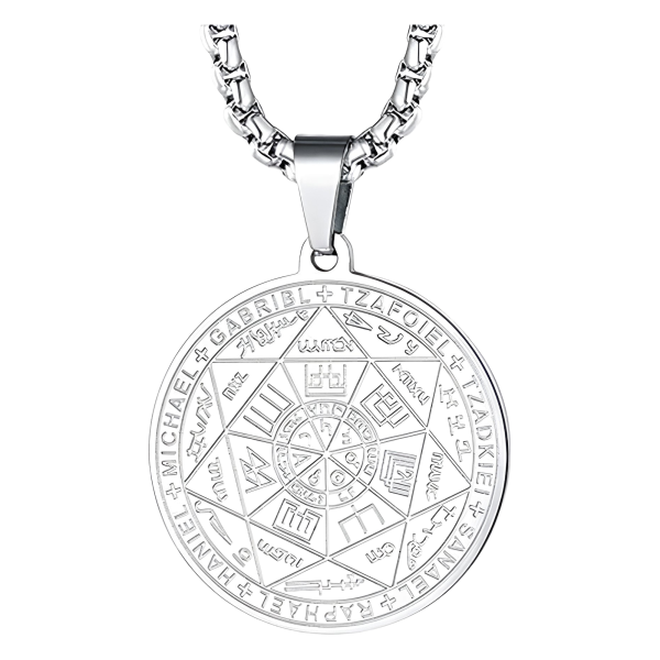 Naszyjnik męski USTNIR | 7 pieczęci archaniołów | Stal nierdzewna