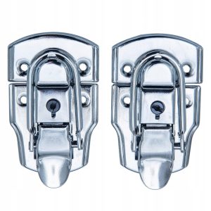 ZAPIĘCIE ZACISKOWE Z ZAMKIEM|2 SZTUKI | 45 x 75 mm | SREBRNE OCYNKOWANE