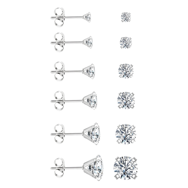 Zestaw 6-24 Par Kolczyków | Stal Nierdzewna 20G | Dla kobiet | srebrne
