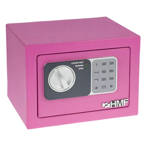 MAŁY SEJF Z ZAMKIEM SZYFROWYM| SEJF MEBLOWY | RÓŻOWY |23 x 17 x 17 cm