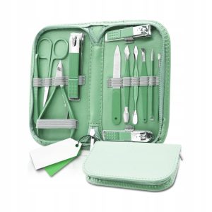 12-Częściowy Zestaw do Manicure i Pedicure Zestaw Podróżny Skórzany