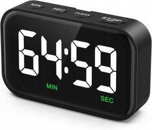 Cyfrowy Czarny Zegar Kuchenny LED - Magnetyczny Minutnik z Regulacją