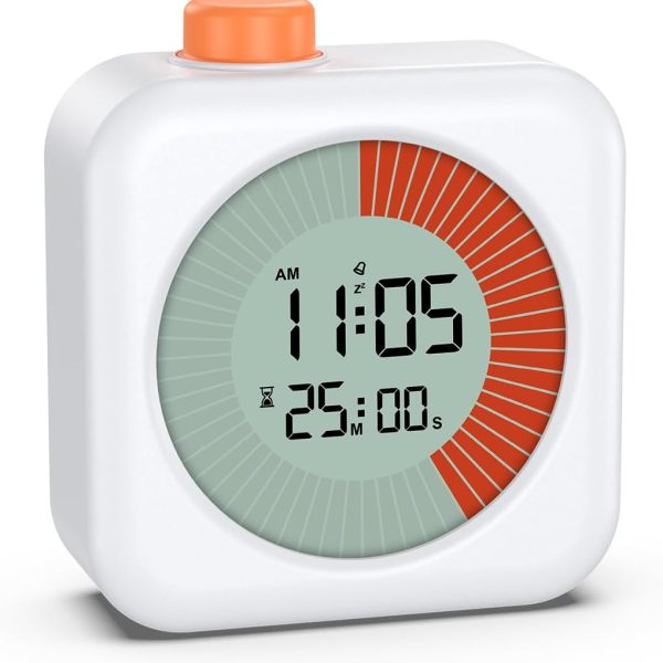 60-Minutowy Czarny Timer Wizualny 3w1 - Zegar, Minutnik i Budzik
