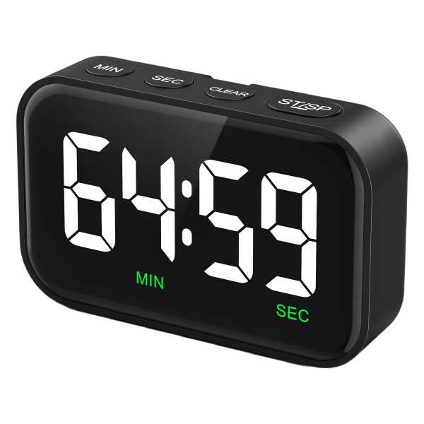 Cyfrowy Czarny Zegar Kuchenny LED - Magnetyczny Minutnik z Regulacją