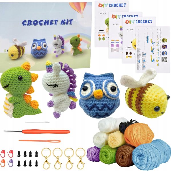 Zestaw do Szydełkowania dla Początkujących Pluszaki Instrukcje DIY
