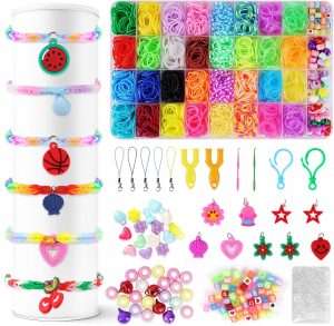 Loom Zestaw 2800+ Gumek Bransoletki DIY Dzieci Koraliki Pudełko