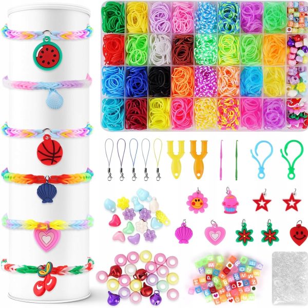 Loom Zestaw 2800+ Gumek Bransoletki DIY Dzieci Koraliki Pudełko