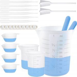 Zestaw narzędzi do pomiaru żywicy 450ml, silikonowe patyczki, pipety