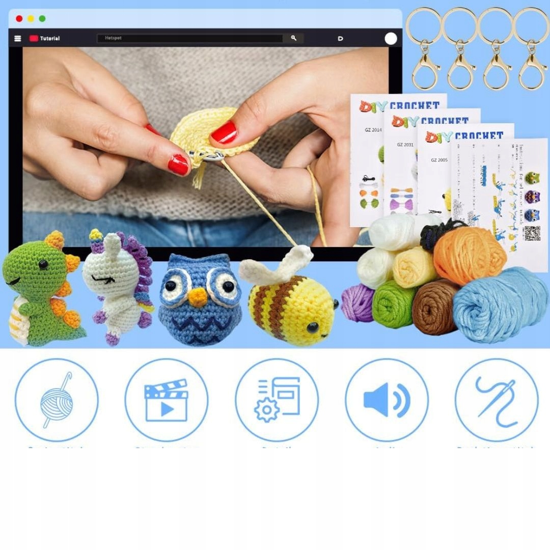 Zestaw do Szydełkowania dla Początkujących Pluszaki Instrukcje DIY - obrazek 5