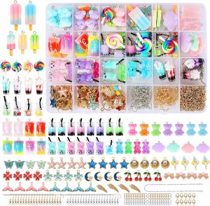 161-Częściowy Zestaw Wisiorków DIY - Charmsy, Breloczki, Kolczyki