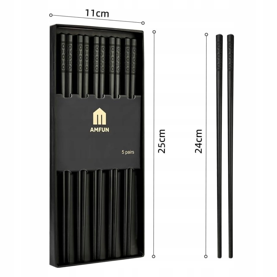 AMFUN - 5 par pałeczek z włókna szklanego z motywem sakury, antypoślizgowe - obrazek 2