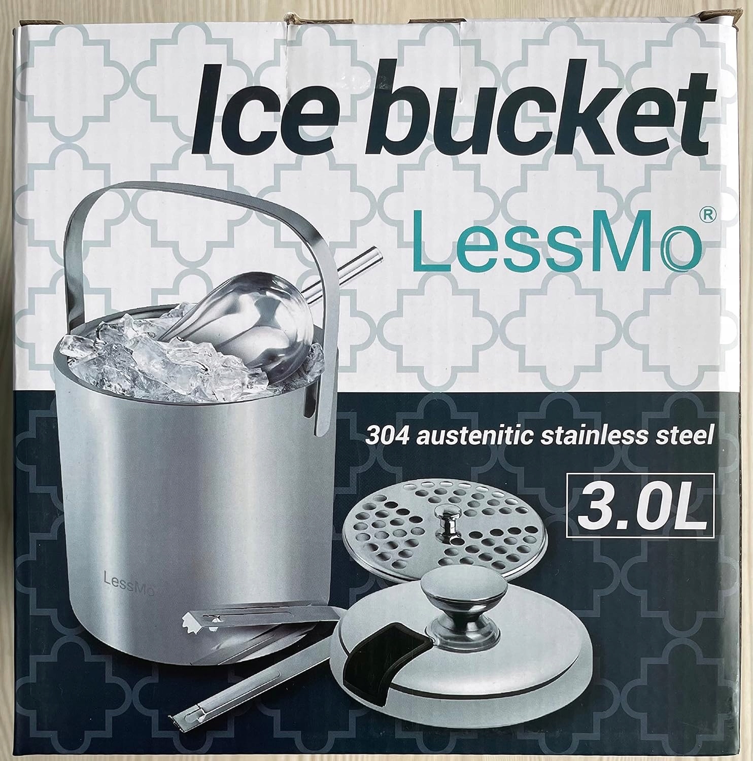 POJEMNIK WIADRO NA LÓD ZE STALI NIERDZEWNEJ 3L MISKA NA KOSTKI LODU SZAMPAN - obrazek 8