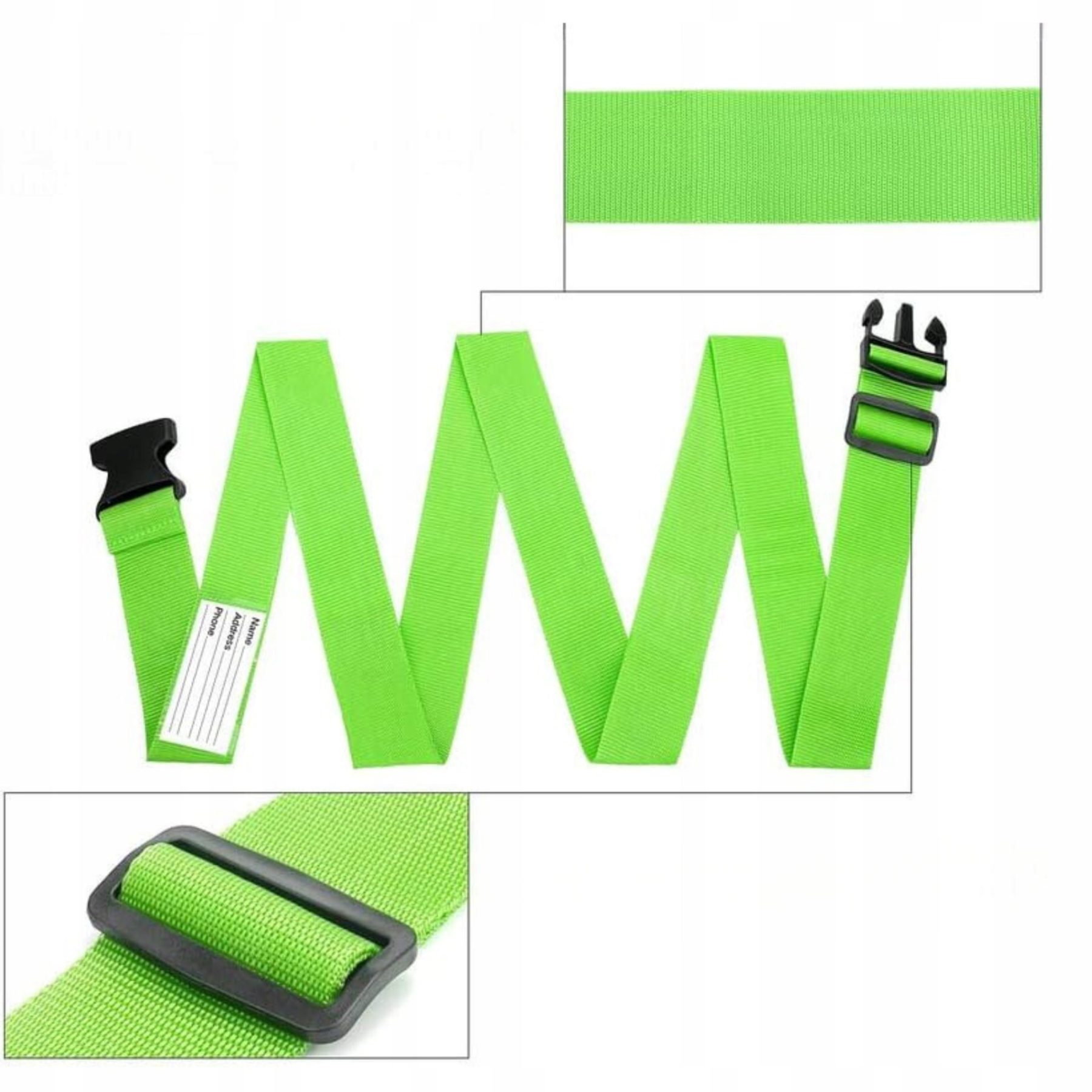 4x PAS BAGAŻOWY ZABEZPIECZAJĄCY DO WALIZEK SPINAJĄCY ZESTAW + 2 ETYKIETY - obrazek 7