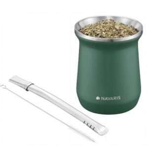 MATERO DO YERBA MATE KUBEK SŁOMKA BOMBILLA ZESTAW 300ml GREEN + AKCESORIA