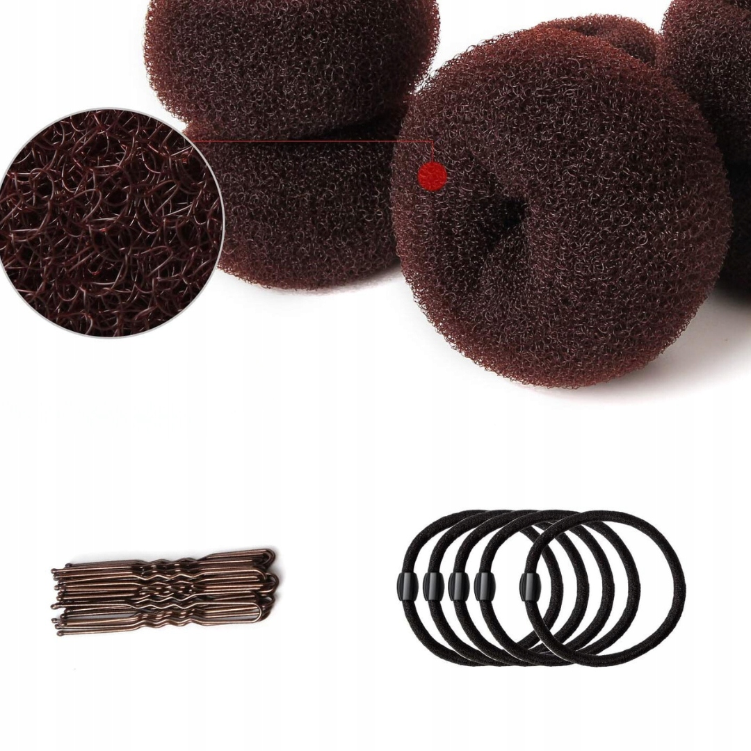 ZESTAW DO ROBIENIA KOKÓW | ELASTYCZNE GUMKI DO WŁÓSÓW | SPINKI | 32 SZT - obrazek 10